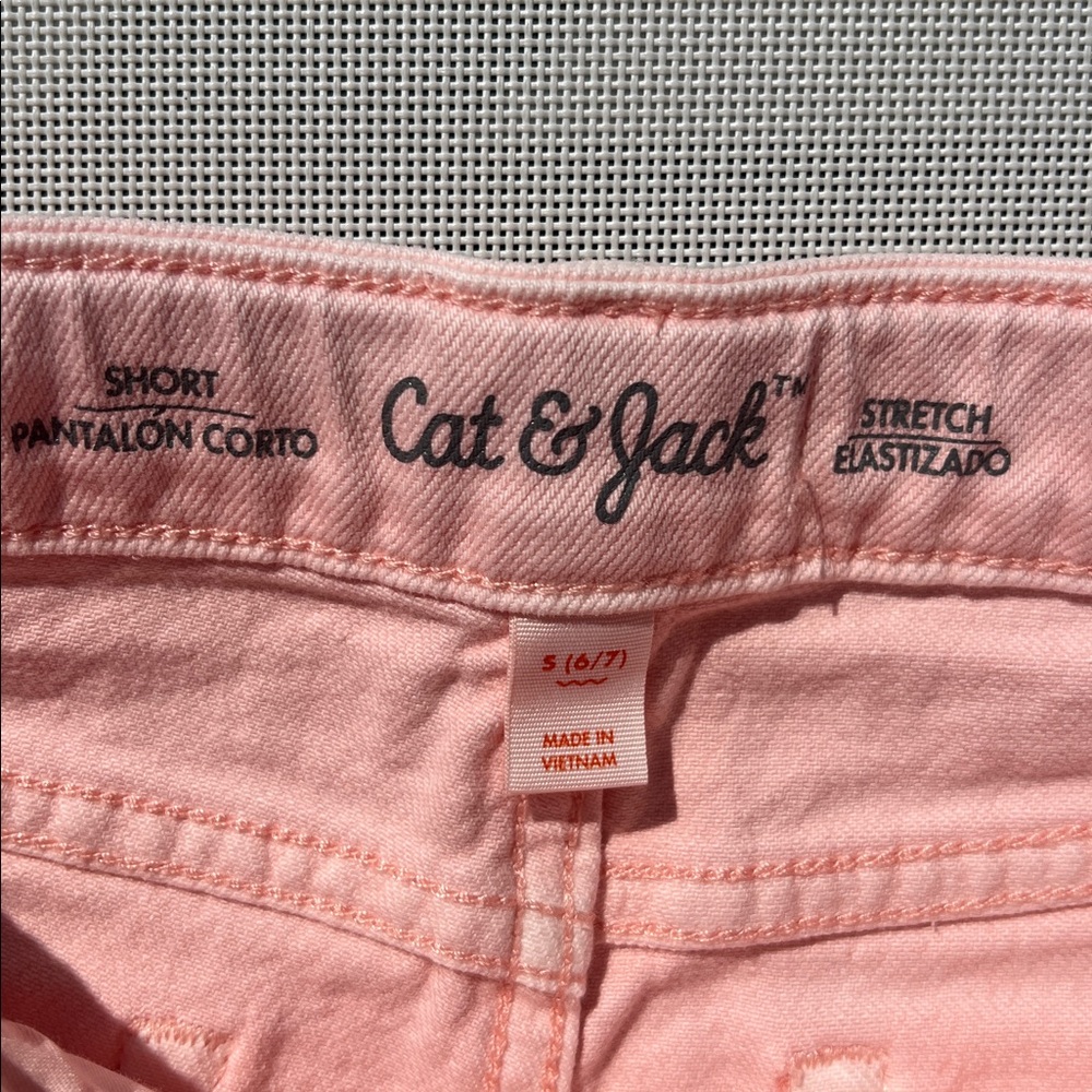 NWT Cat & Jack pink frayed denim shorts for little girl - Picture 5 of 6